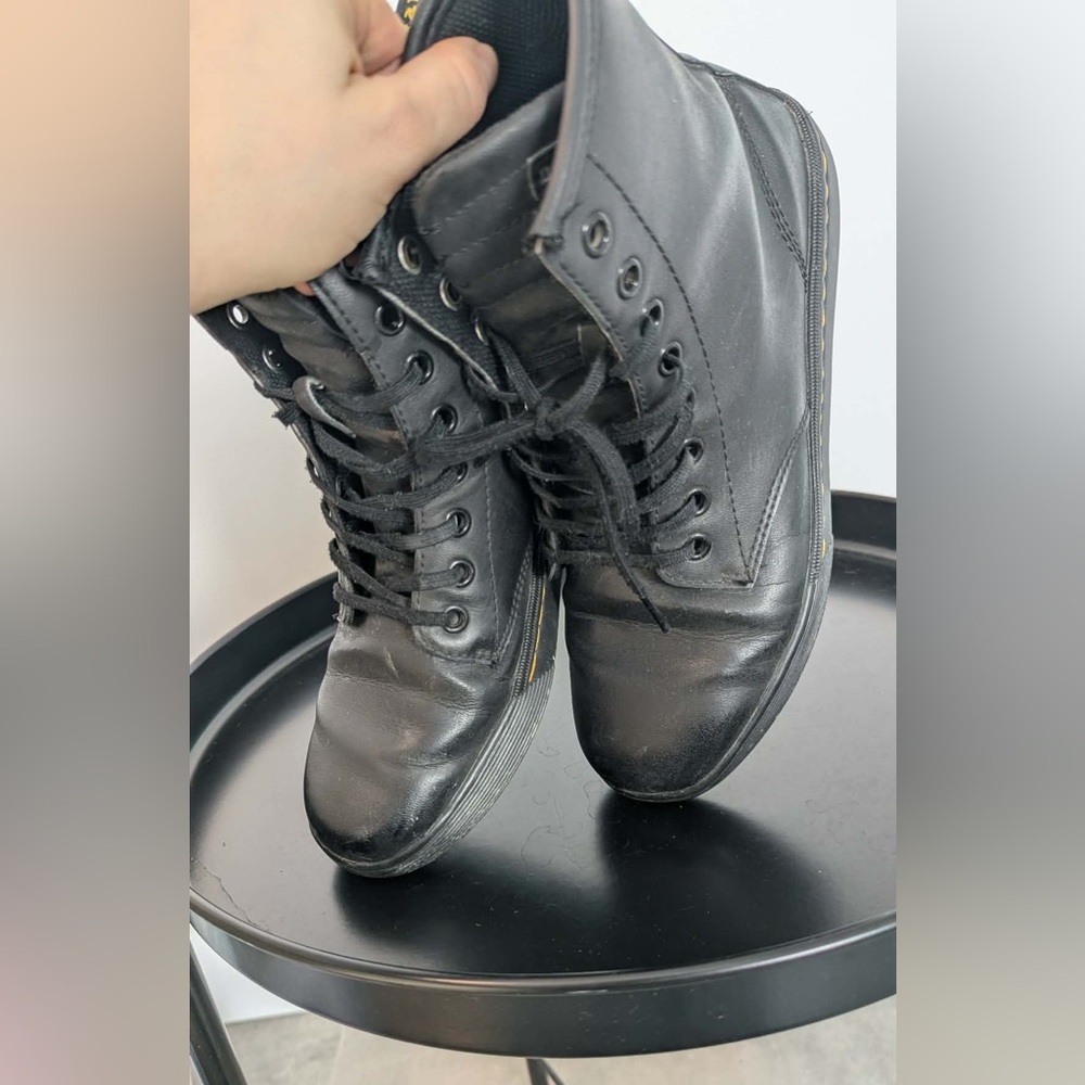 Dr Martens Sheridan Boots Women’s 37 Black Matte High Top Lace Up Sneaker Boots - Picture 4 of 10
